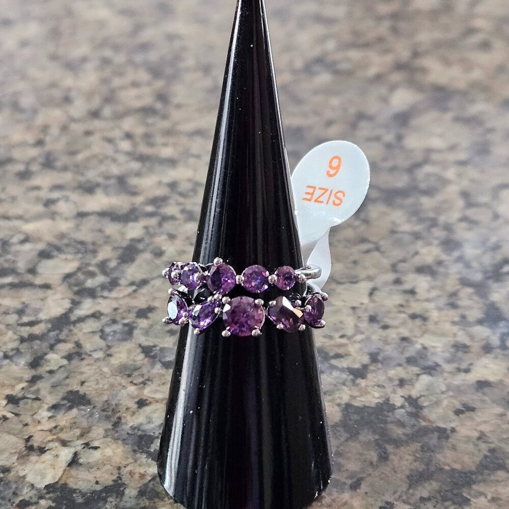 Bomb Party RBP8238 "It's Been You Forever" Dark Amethyst Cubic Zirconia Sz 6